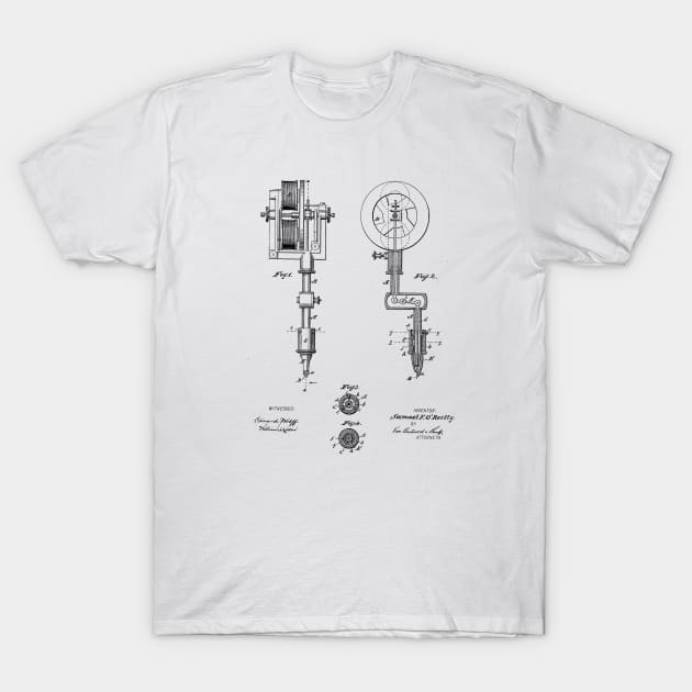TATTOO MACHINE VINTAGE PATENT DRAWING T-Shirt by skstring